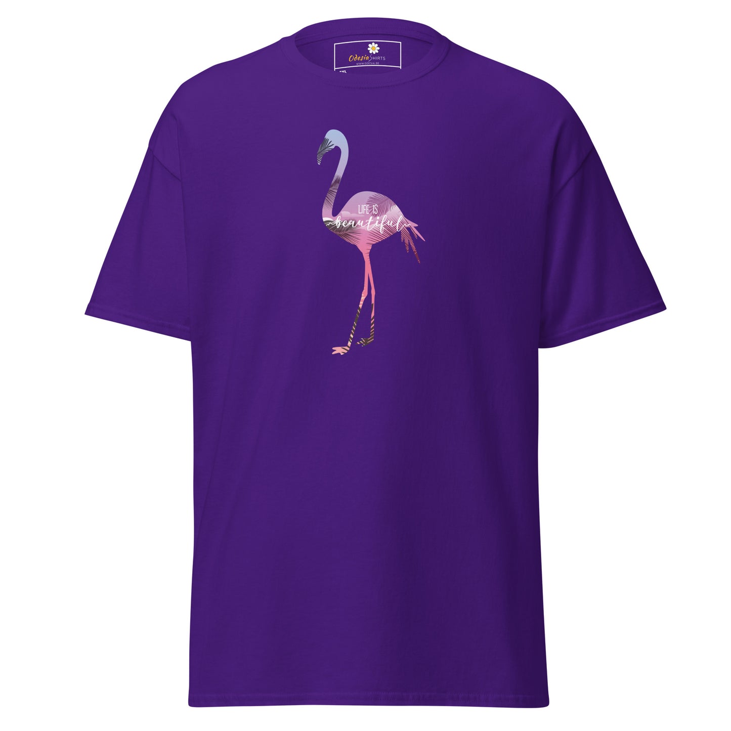 Heren klassiek t-shirt - WILDLIFE FLAMINGO - GROOT