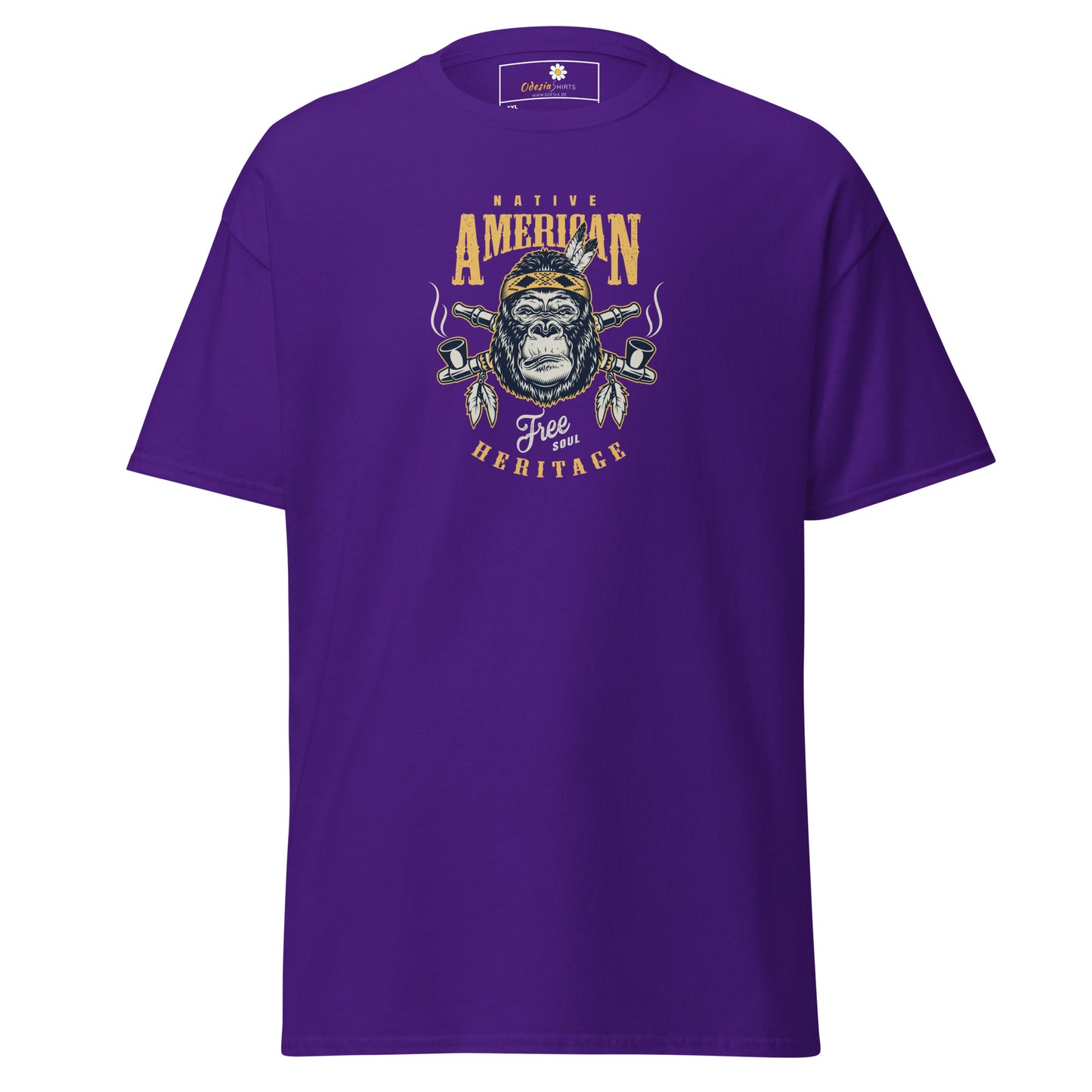 T-shirt classique pour homme - VINTAGE GORILLA NATIVE AMERICANS - GRAND