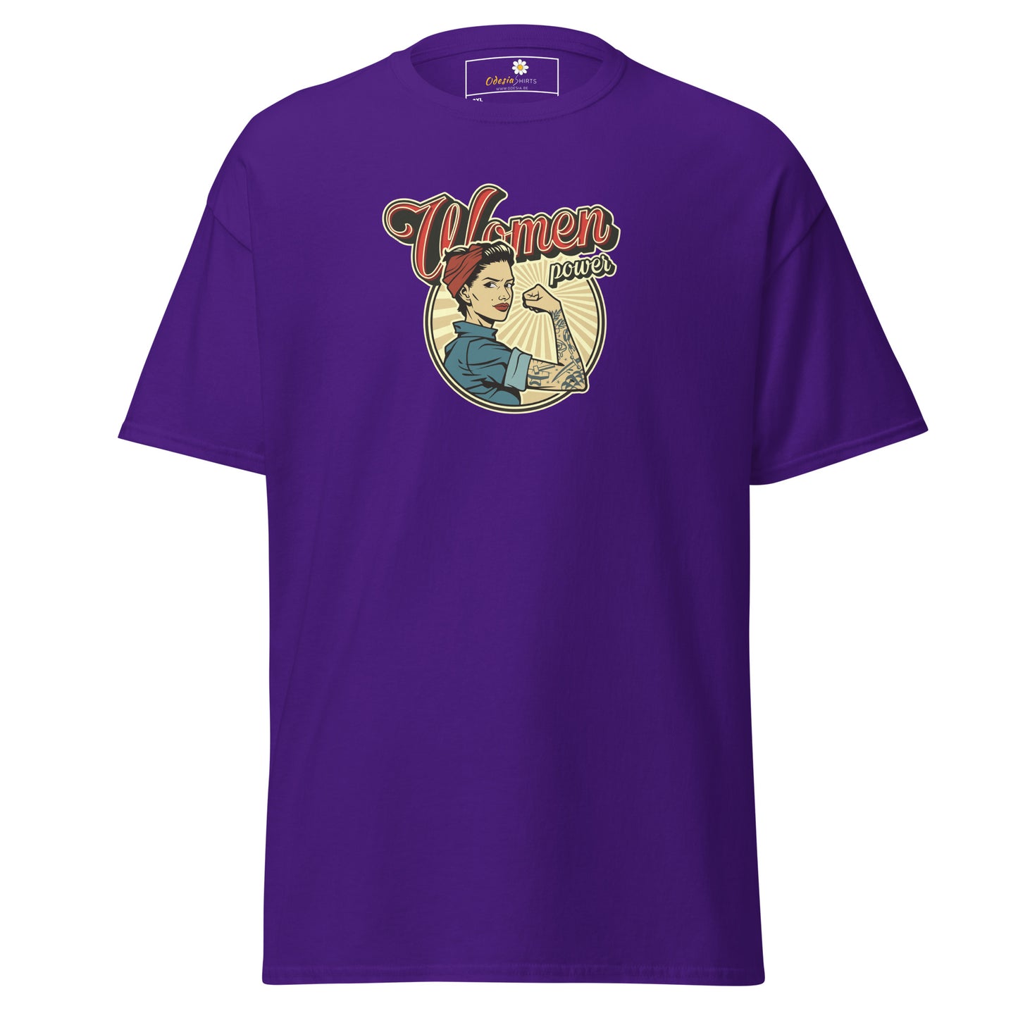 Klassiek heren t-shirt - VINTAGE WOMAN POWER - GROOT