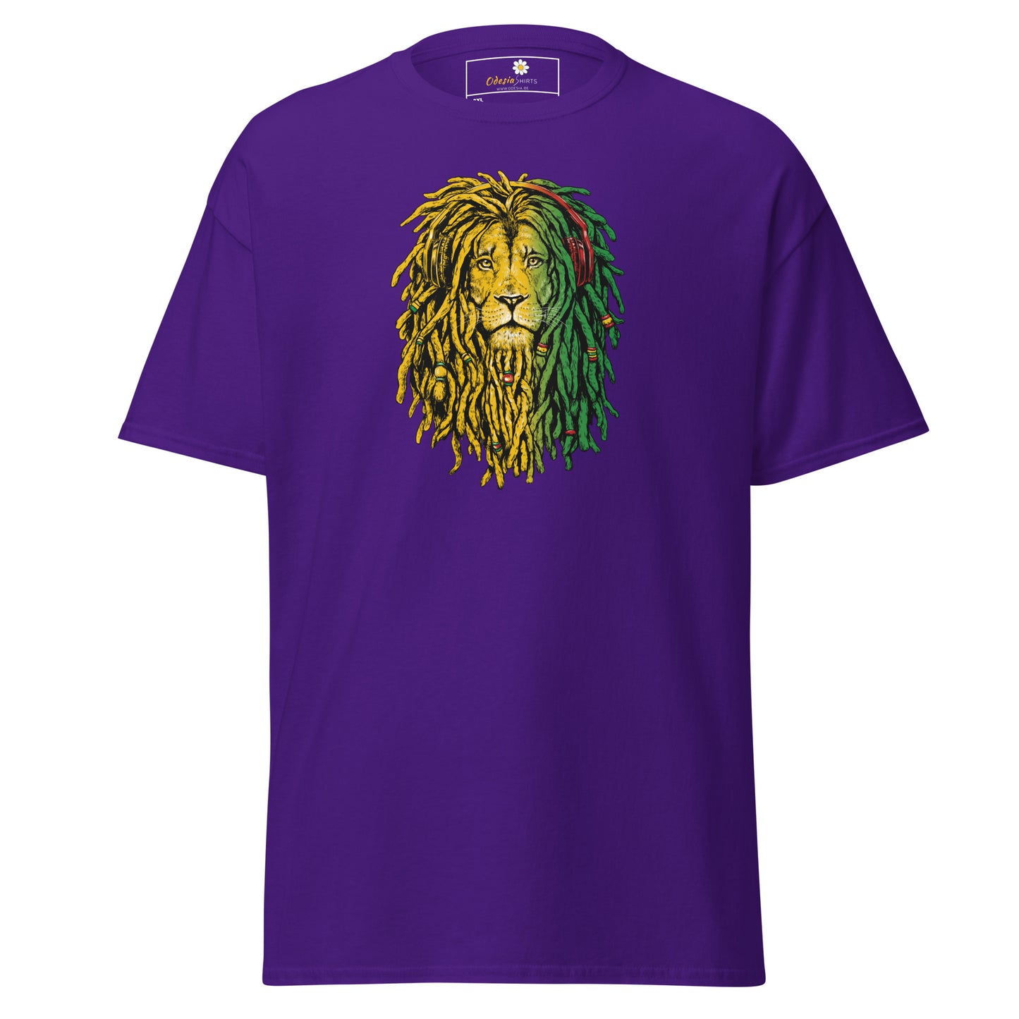 Heren klassiek t-shirt - WILDLIFE REGGAE LION - GROOT