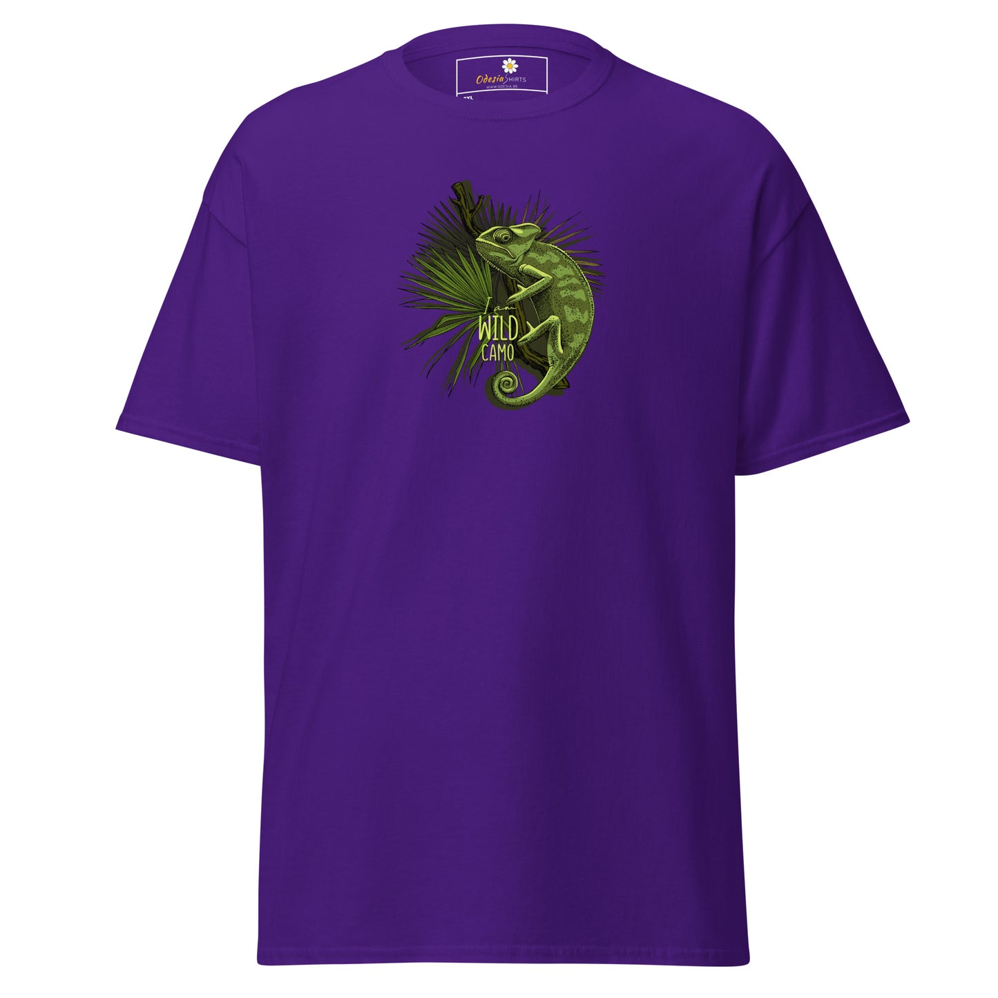 Heren klassiek t-shirt - WILDLIFE CAMELEON - GROOT