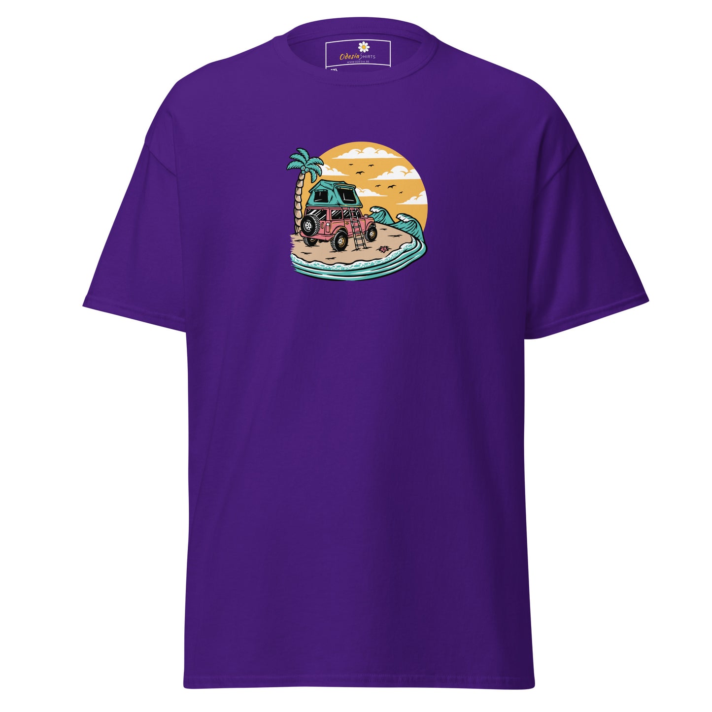 Heren klassiek t-shirt - SUMMER CAR TREE VIEW - GROOT