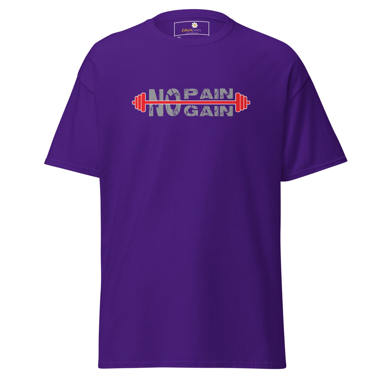 T-shirt classique pour homme - TEXT NO PAIN NO GAIN - GRAND