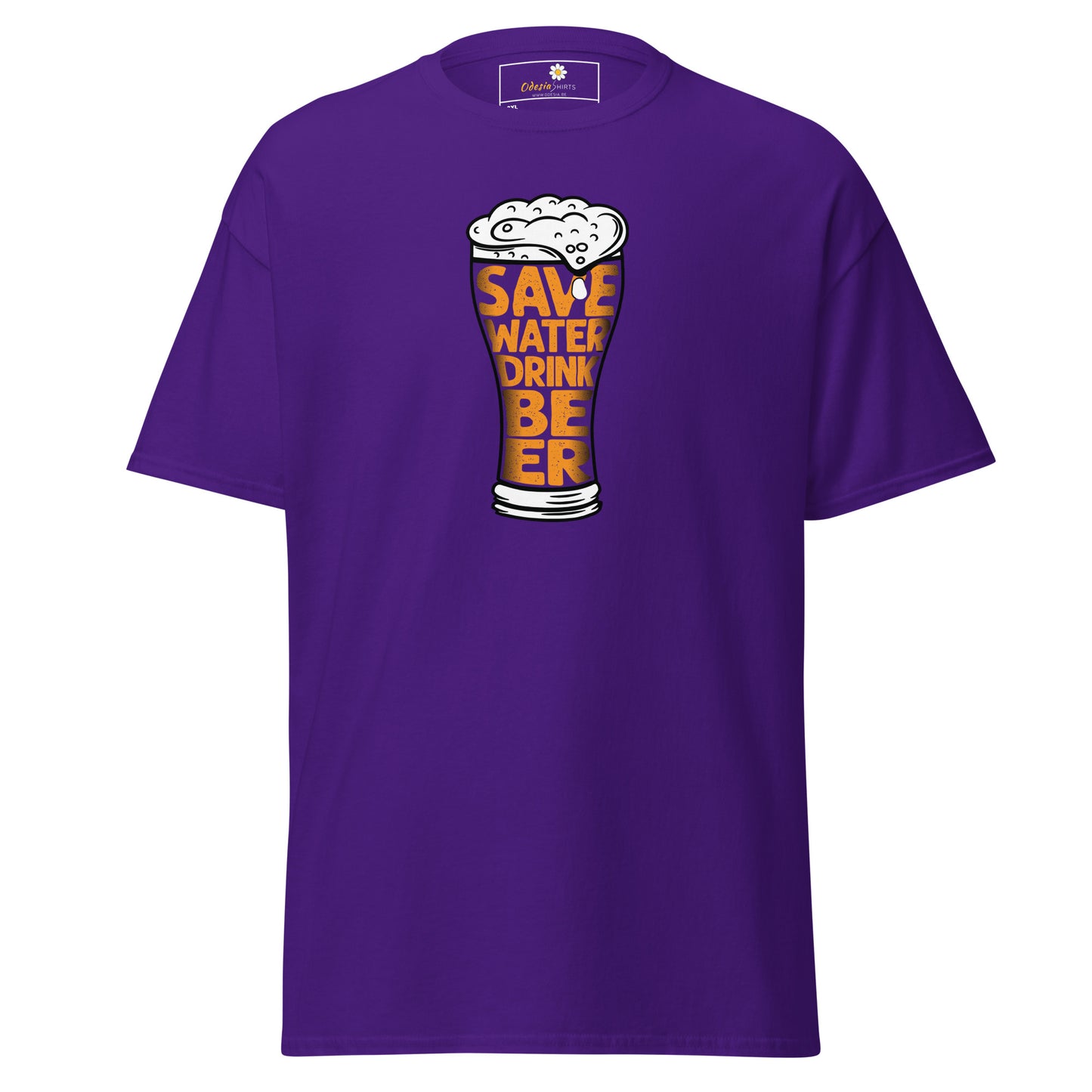 Unisex klassiek t-shirt - FUN SAVE WATER DRINK BEER - GROOT