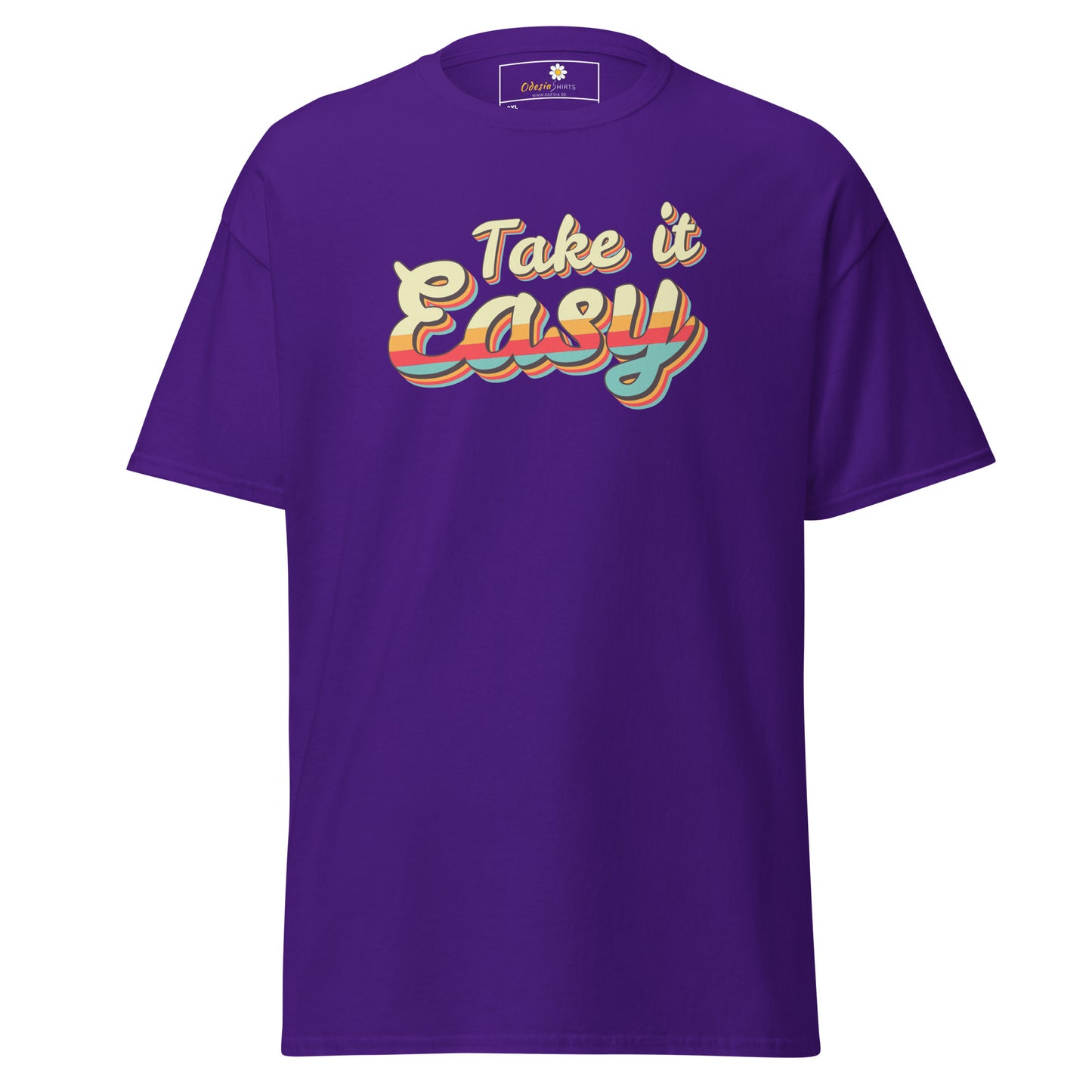 T-shirt classique pour homme - TEXT TAKE IT EASY - BIG