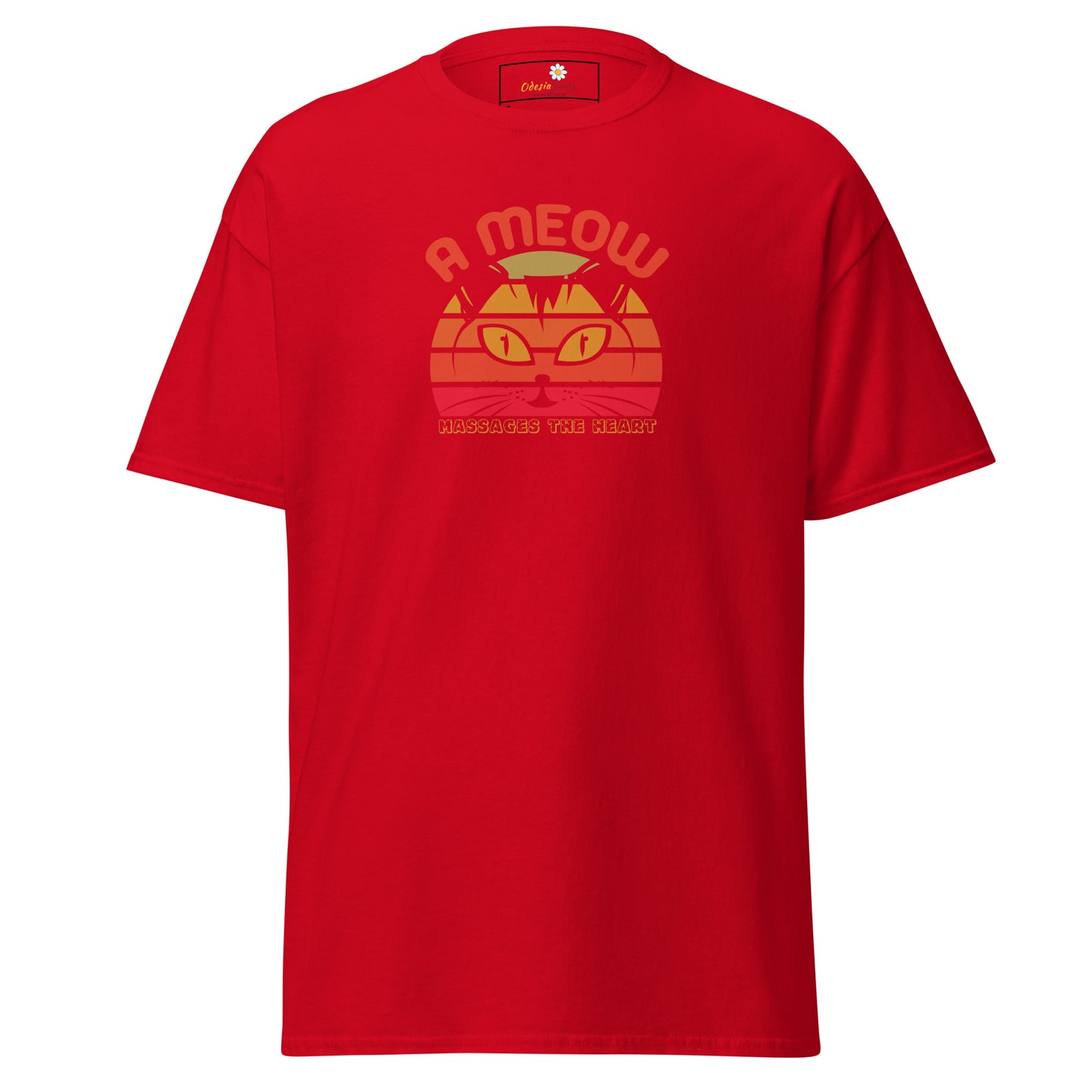 T-shirt classique unisexe - ANIMAUX UN CHAT MASSAGE LE CŒUR - RÉGULIER