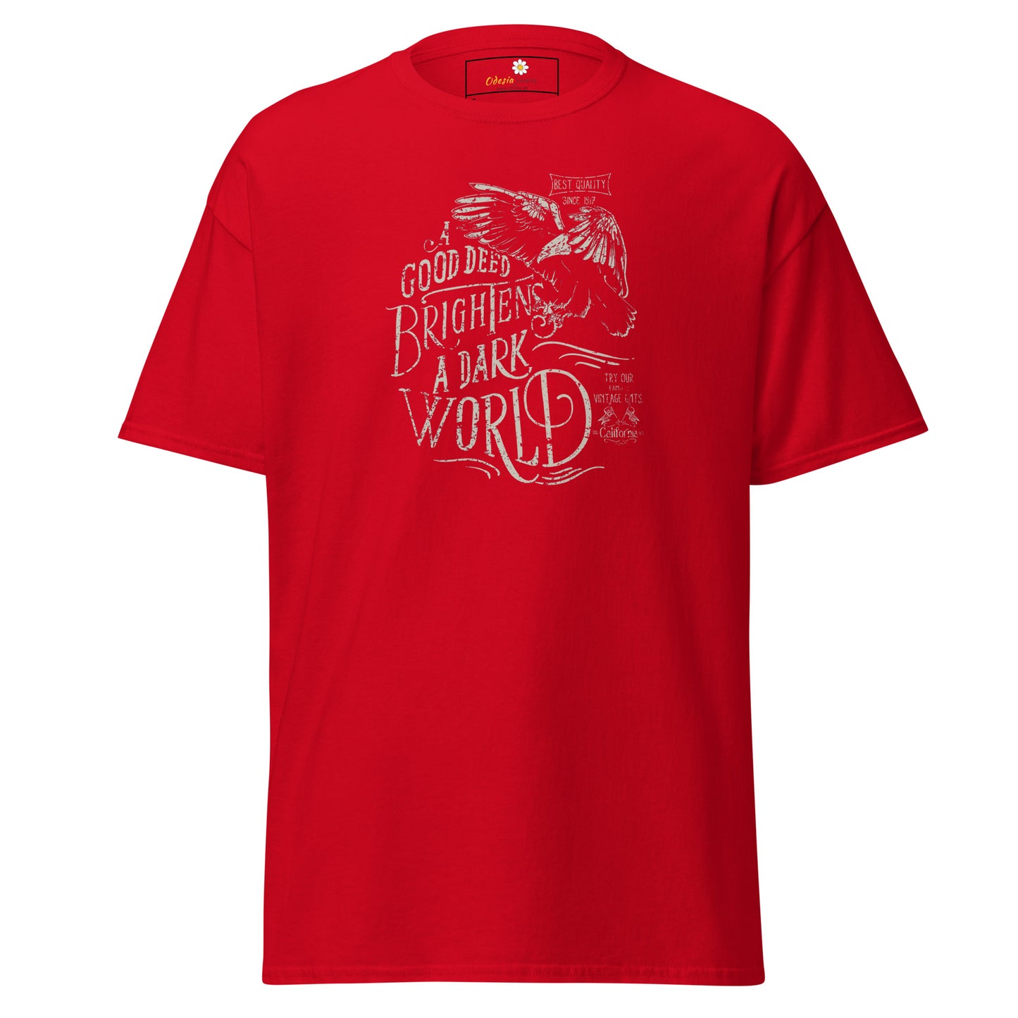 Unisex classic t-shirt - POSITIVE GOOD DEED BRIGHT WORLD - REGULAR