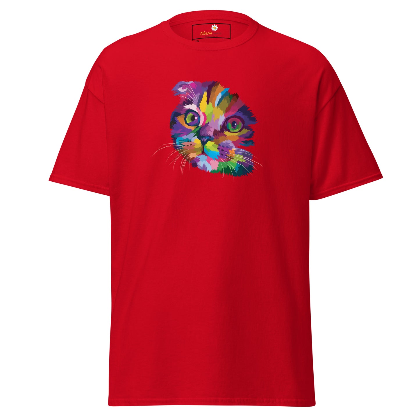Unisex klassiek t-shirt - ANIMALS COLORFULL CATHEAD - GROOT