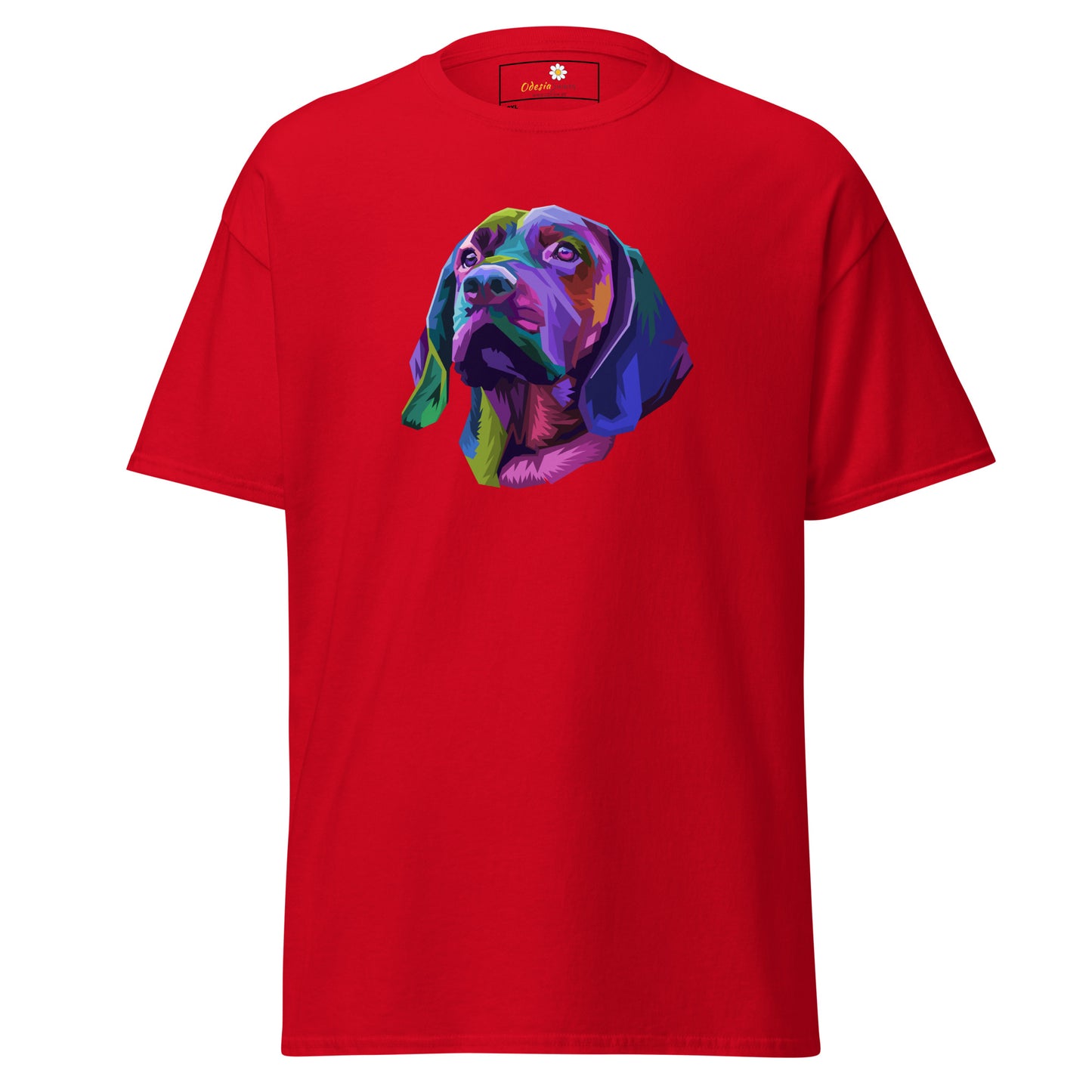 Unisex klassiek t-shirt - ANIMALS COLORFULL DOGHEAD - GROOT
