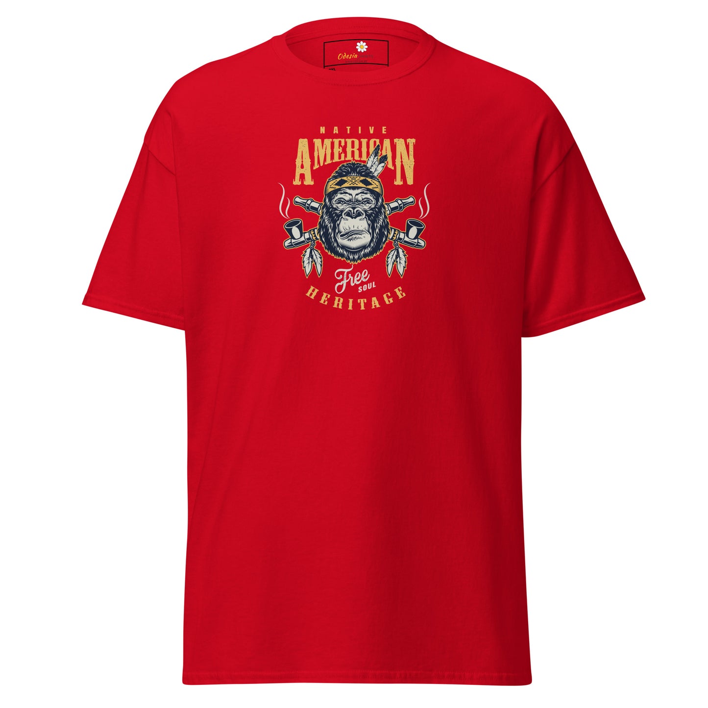T-shirt classique pour homme - VINTAGE GORILLA NATIVE AMERICANS - GRAND