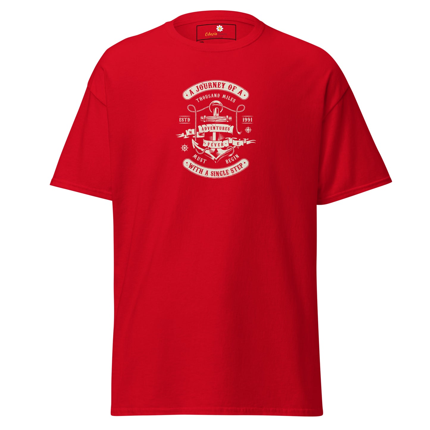 Unisex classic t-shirt - ADVENTURE THOUSAND MILES SINGLE STEP - BIG