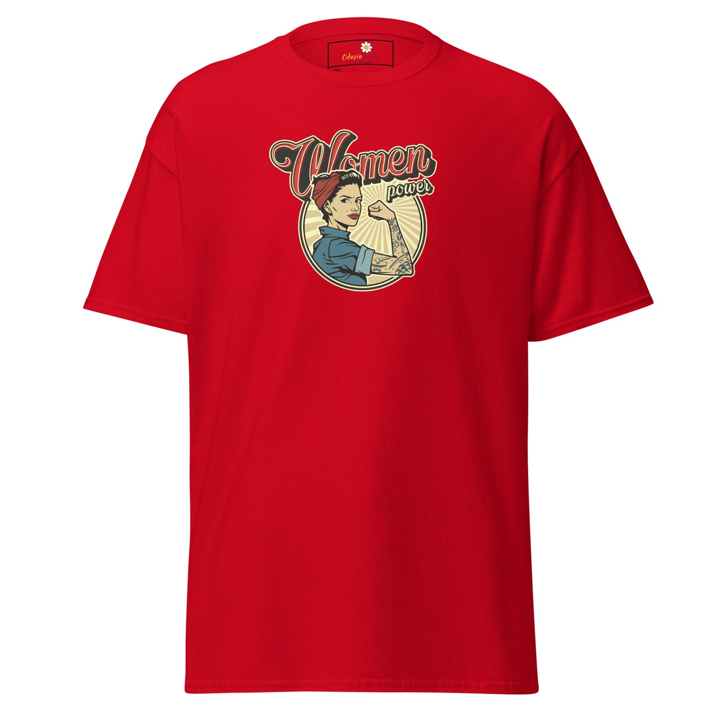 Klassiek heren t-shirt - VINTAGE WOMAN POWER - GROOT