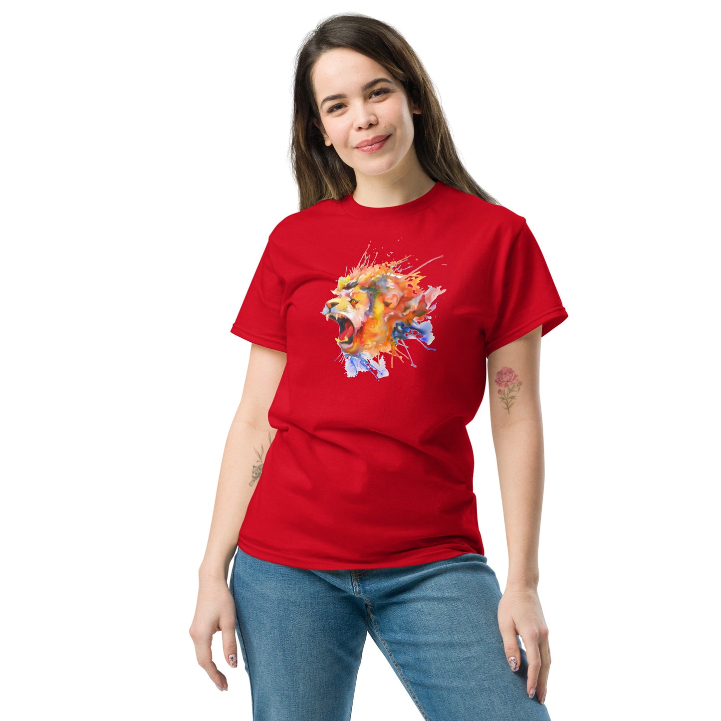 T-shirt classique pour homme - WILDLIFE LION WATERPAINTING - GRAND
