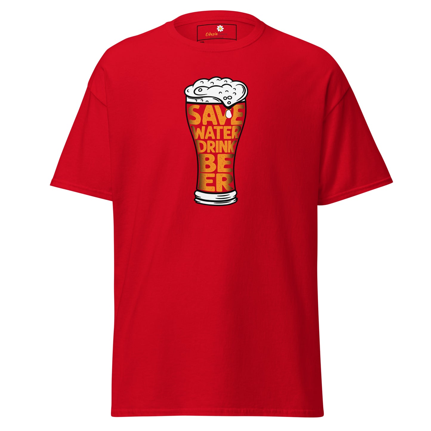 Unisex klassiek t-shirt - FUN SAVE WATER DRINK BEER - GROOT