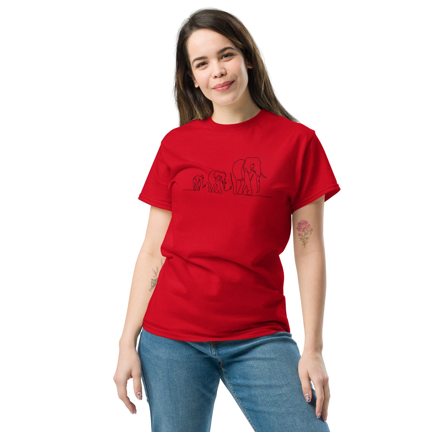 T-shirt classique pour homme - ÉLÉPHANTS SAUVAGES EN LIGNE - GRAND