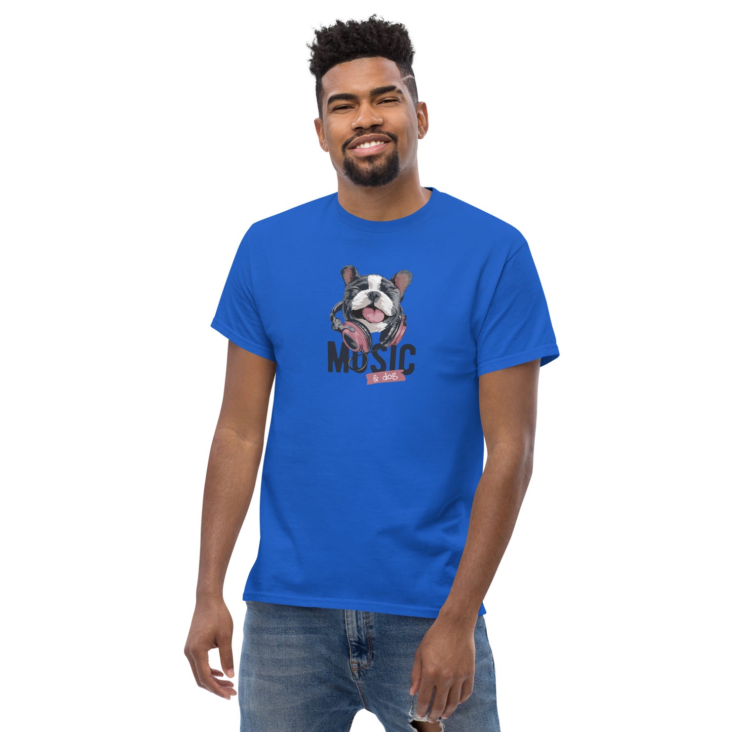 T-shirt classique unisexe - ANIMAUX CHIEN MUSIQUE - GRAND