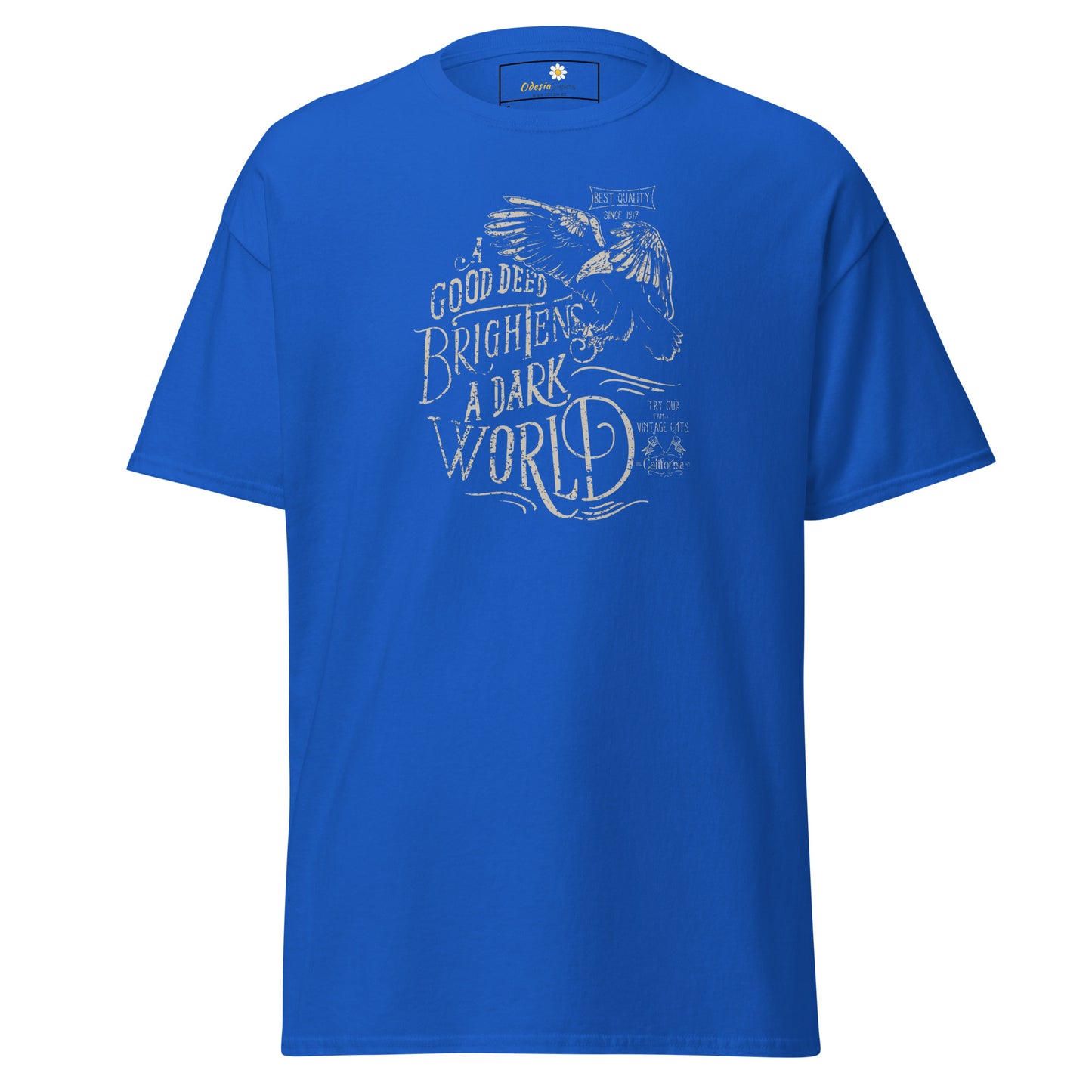 Unisex classic t-shirt - POSITIVE GOOD DEED BRIGHT WORLD - REGULAR