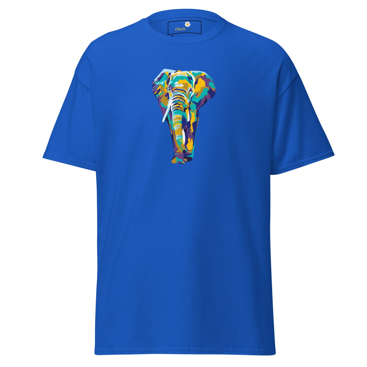 Heren klassiek t-shirt - WILDLIFE ELEPHANT KLEURRIJK - GROOT