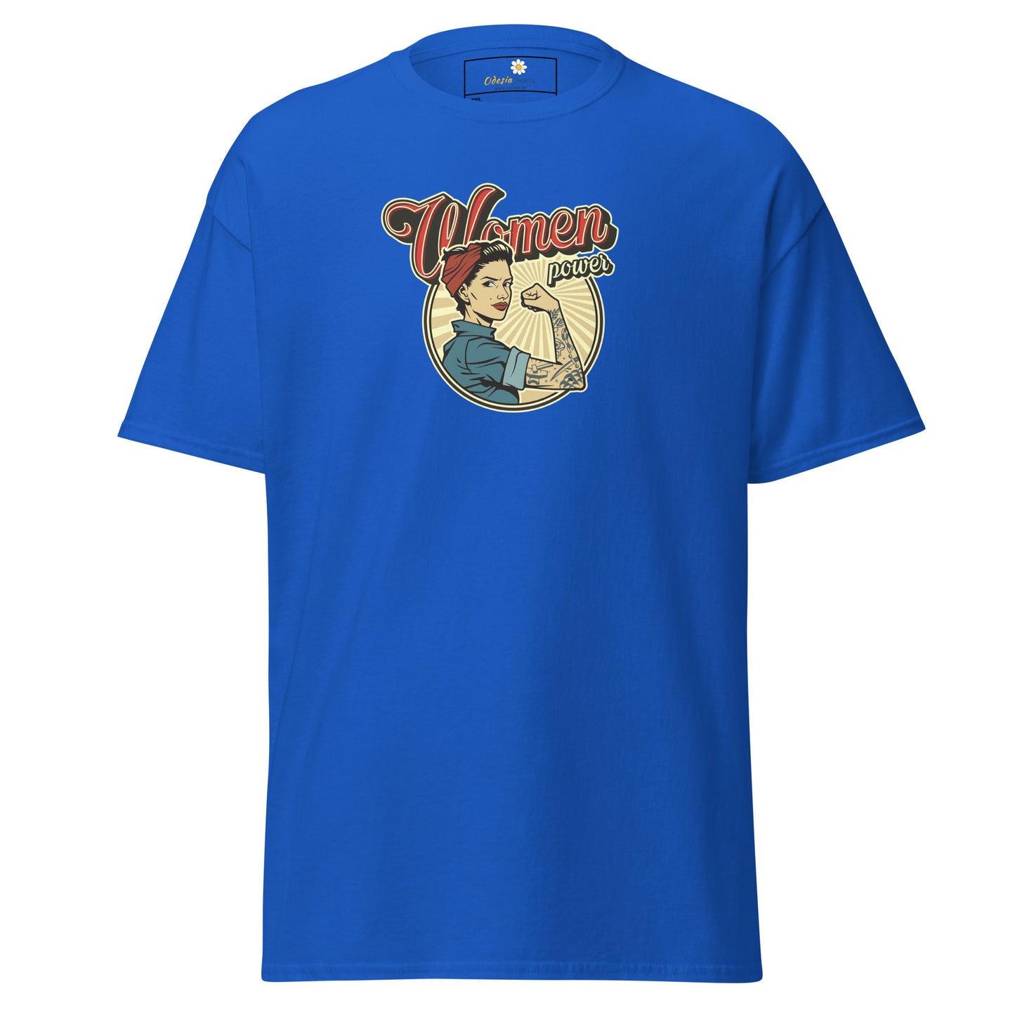 Klassiek heren t-shirt - VINTAGE WOMAN POWER - GROOT