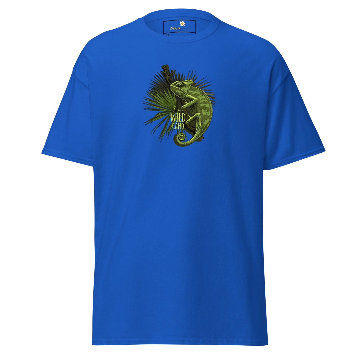 Heren klassiek t-shirt - WILDLIFE CAMELEON - GROOT