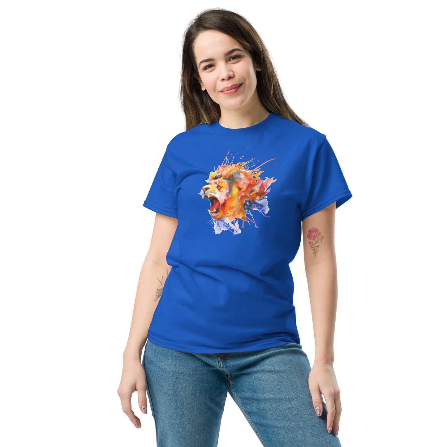 T-shirt classique pour homme - WILDLIFE LION WATERPAINTING - GRAND