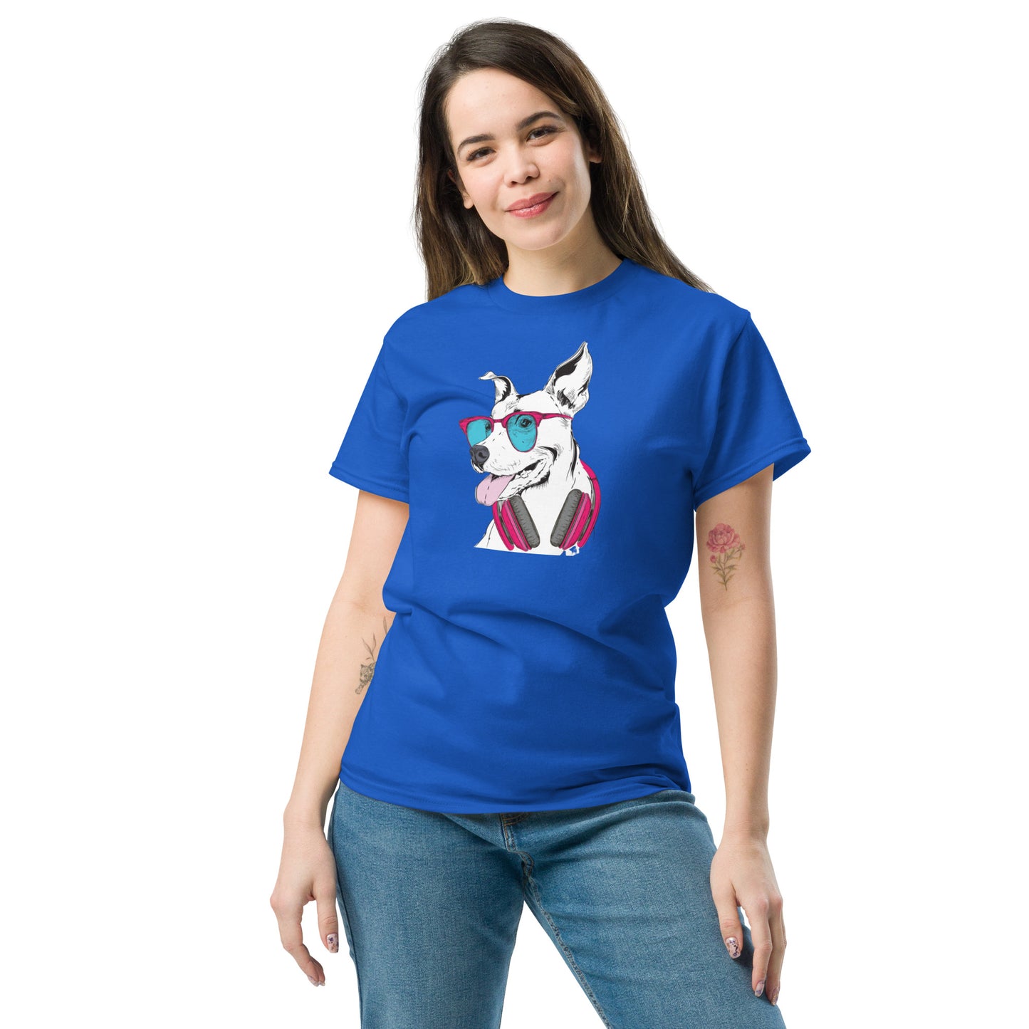 T-shirt classique unisexe - ANIMAUX MUSIQUE FUN CHIEN - GRAND