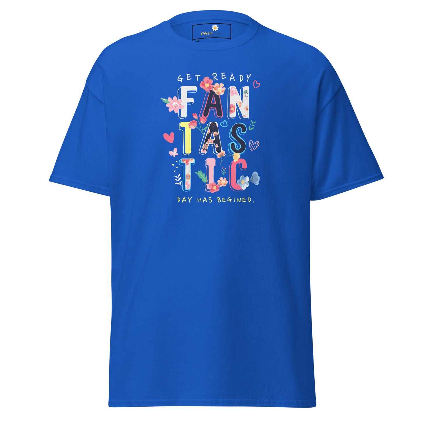 T-shirt classique pour homme - TEXTE UNE JOURNÉE FANTASTIQUE A COMMENCÉ - GRAND