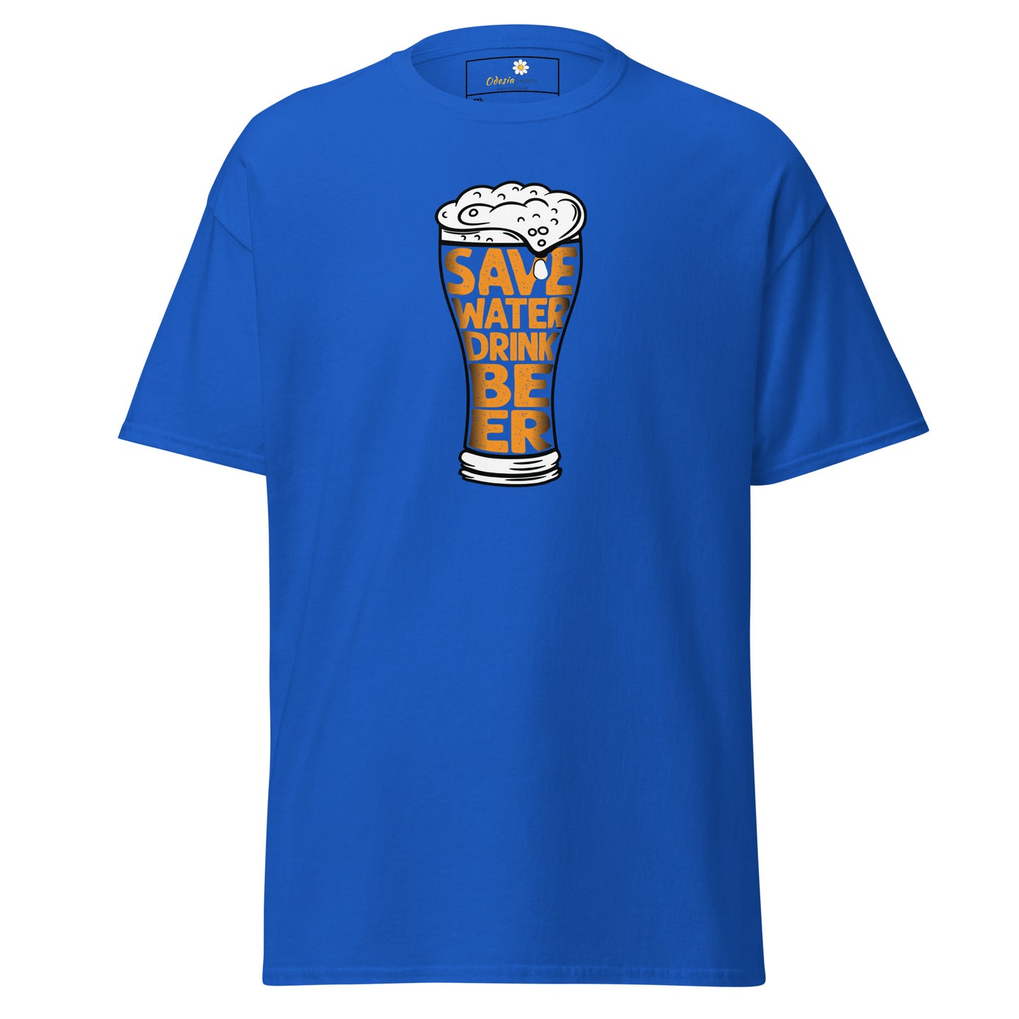 Unisex klassiek t-shirt - FUN SAVE WATER DRINK BEER - GROOT