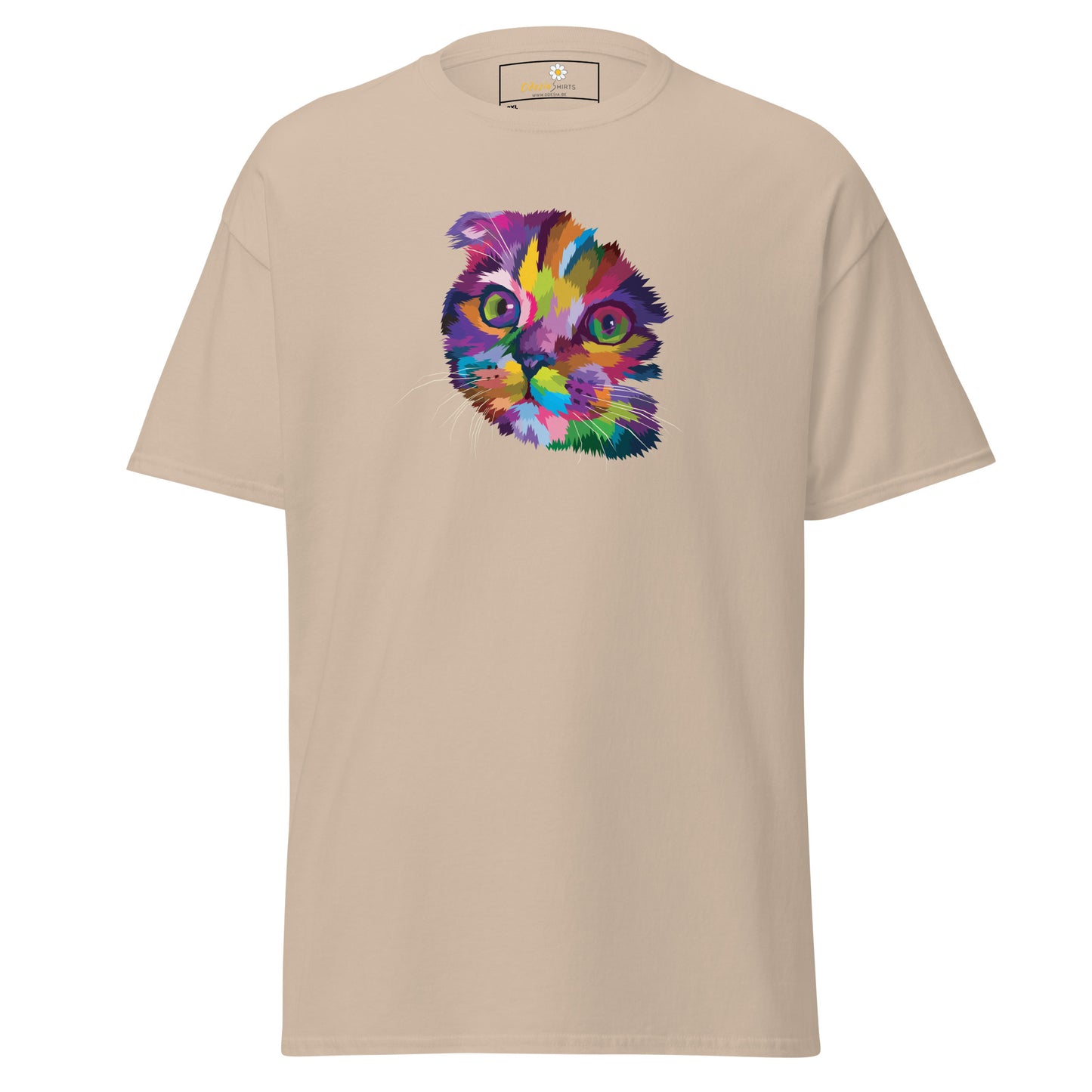 Unisex klassiek t-shirt - ANIMALS COLORFULL CATHEAD - GROOT