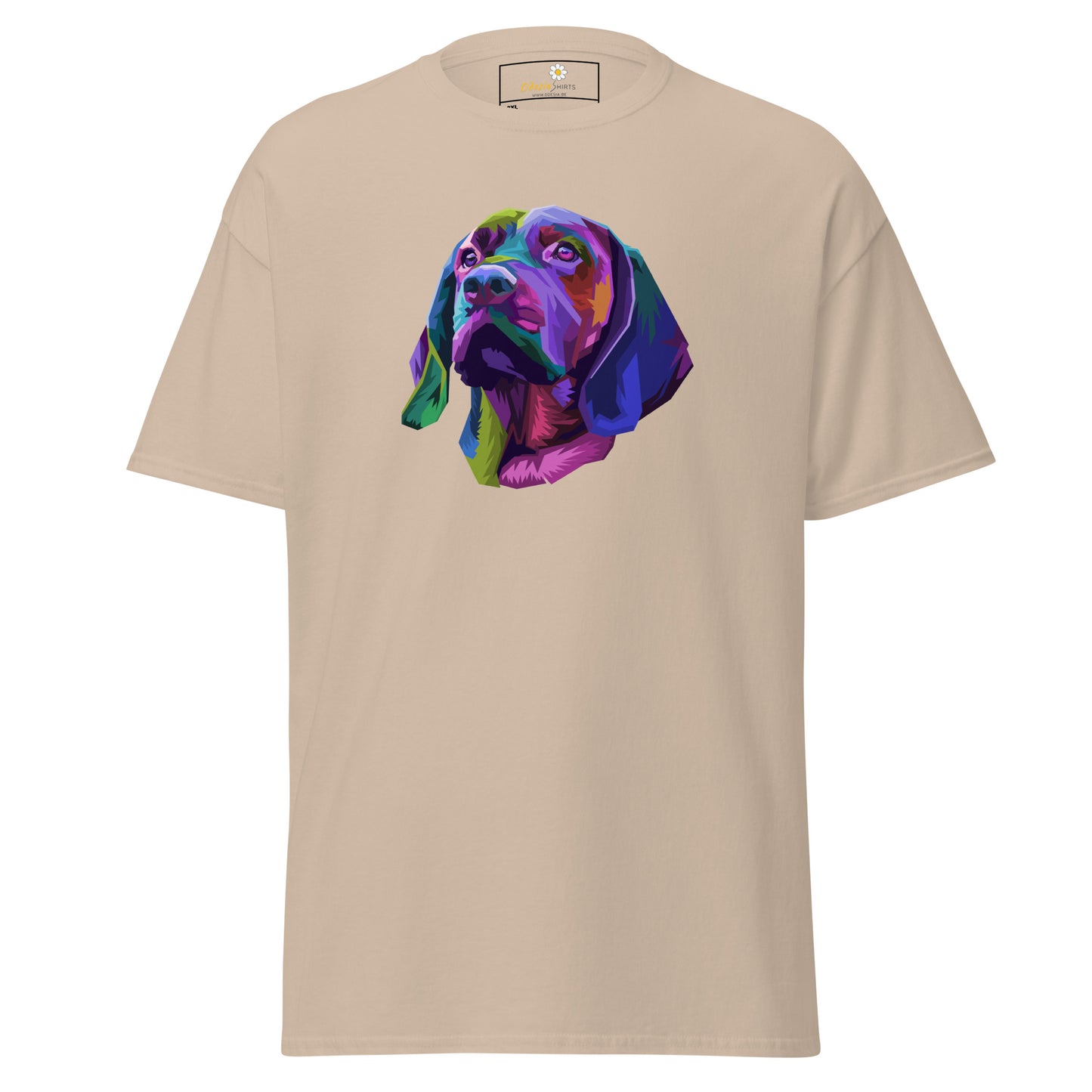 Unisex klassiek t-shirt - ANIMALS COLORFULL DOGHEAD - GROOT