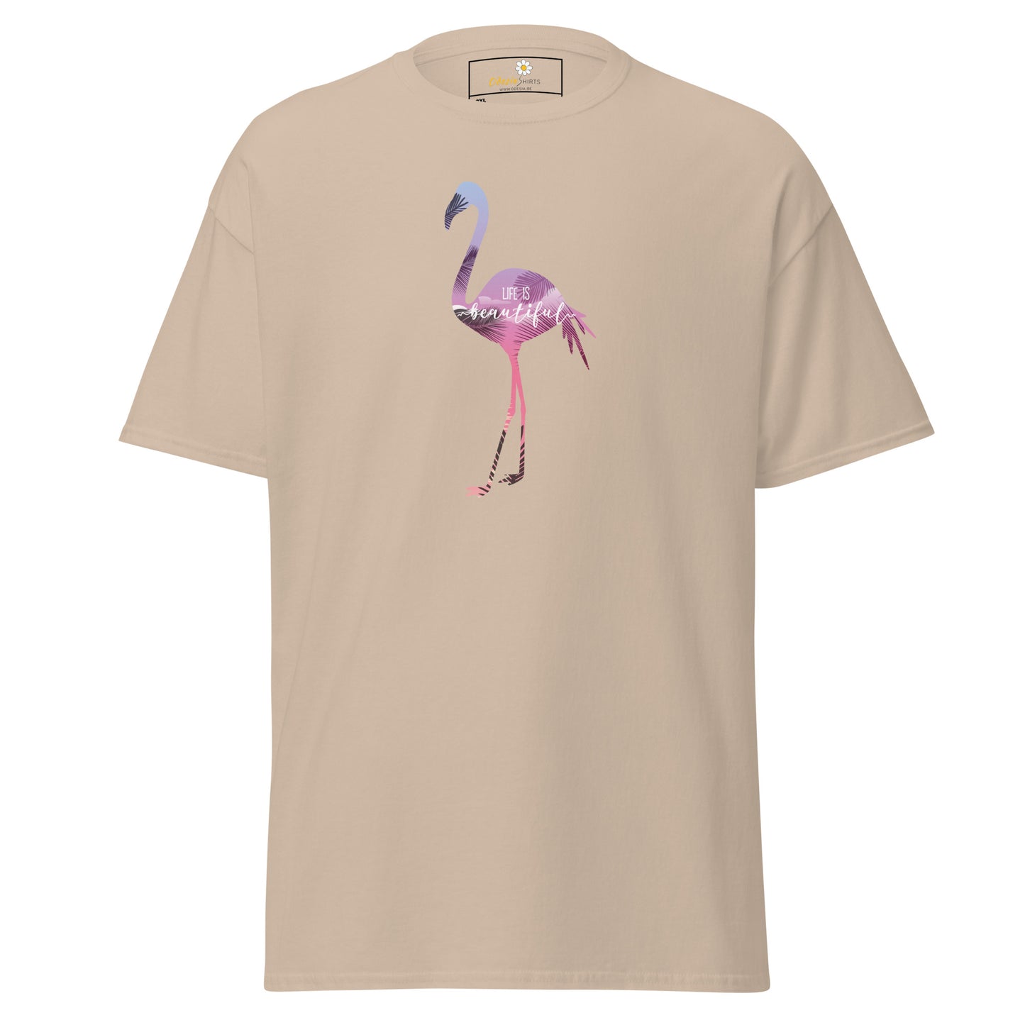 Heren klassiek t-shirt - WILDLIFE FLAMINGO - GROOT