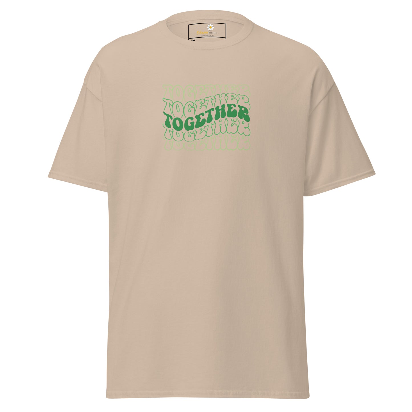Heren klassiek t-shirt - TEXT POSITIVE TOGETHER - GROOT