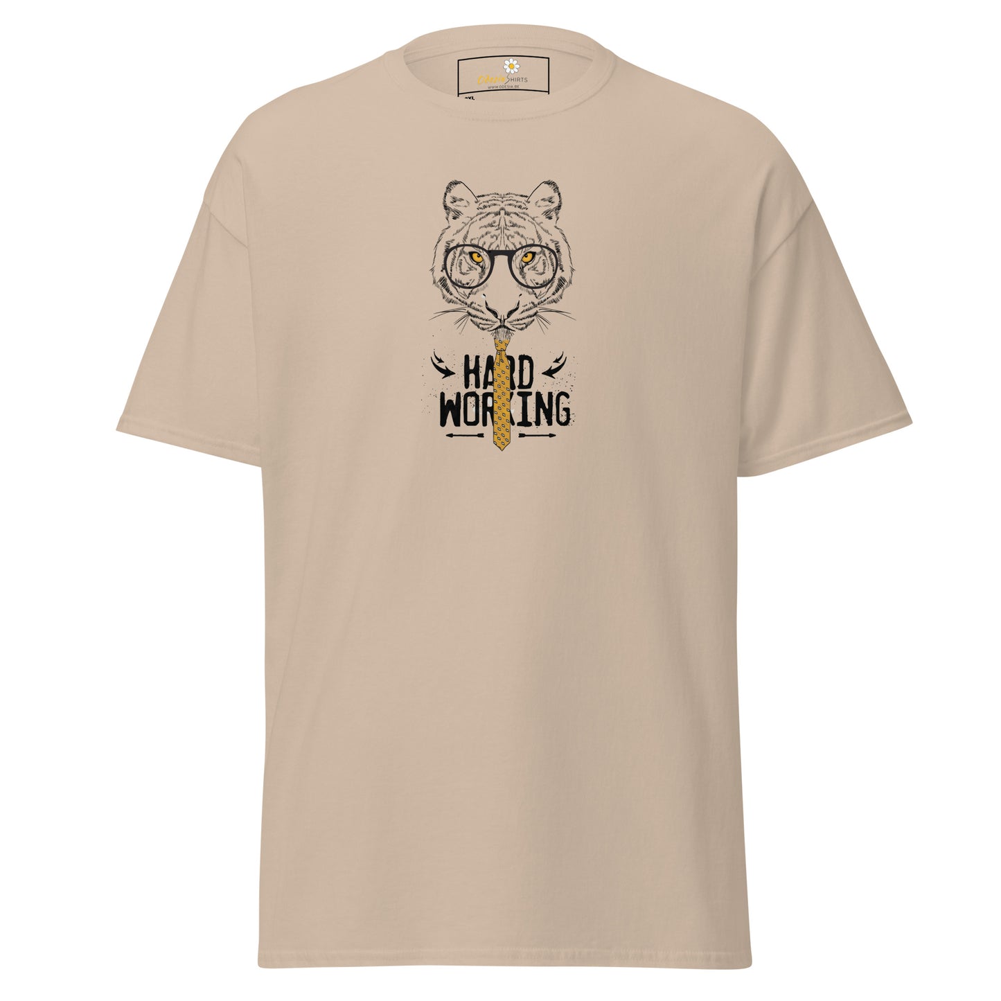Heren klassiek t-shirt - WILDLIFE TIGER HARD WORKING - GROOT