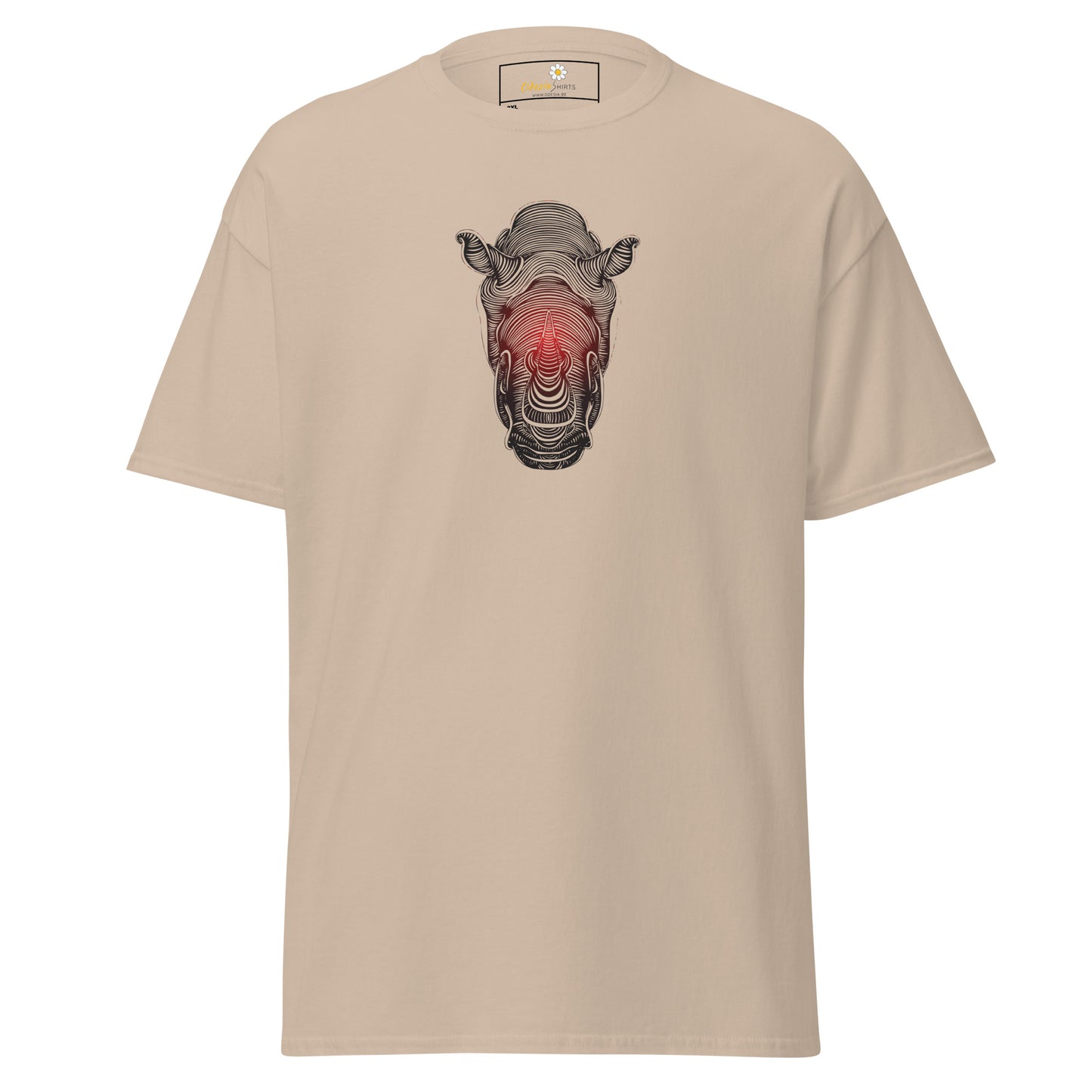 Heren klassiek t-shirt - WILDLIFE RHINO RED - GROOT