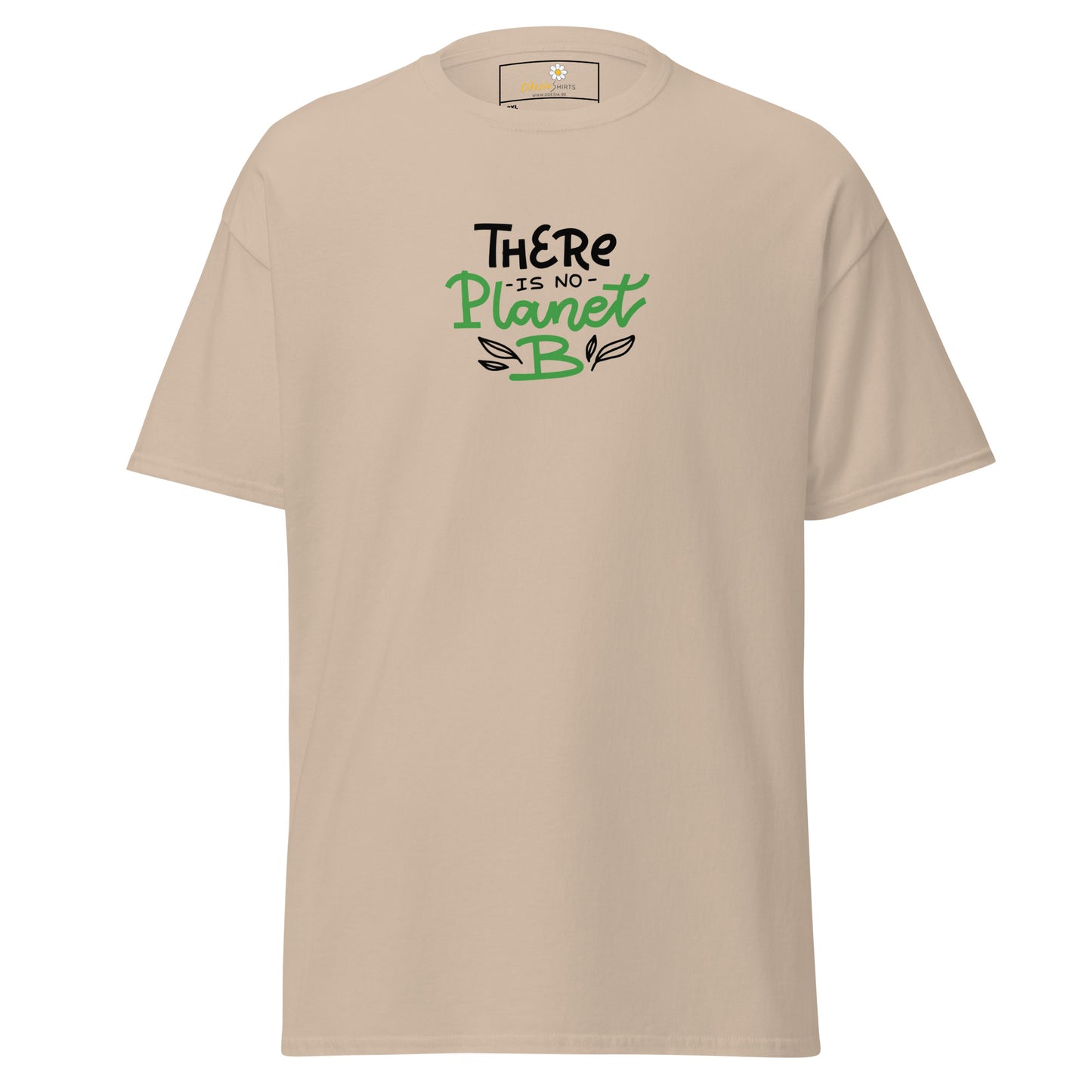 Heren klassiek t-shirt - VEGECOLO ER IS GEEN PLANEET B - GROOT
