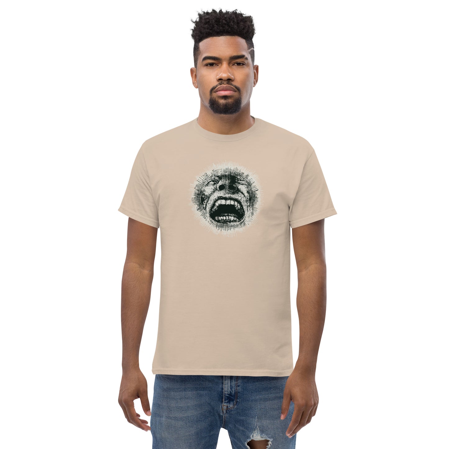Unisex classic t-shirt - FANTASY SCREAMING HEAD - BIG