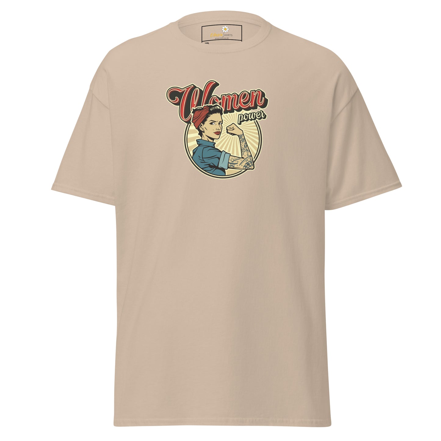 Klassiek heren t-shirt - VINTAGE WOMAN POWER - GROOT