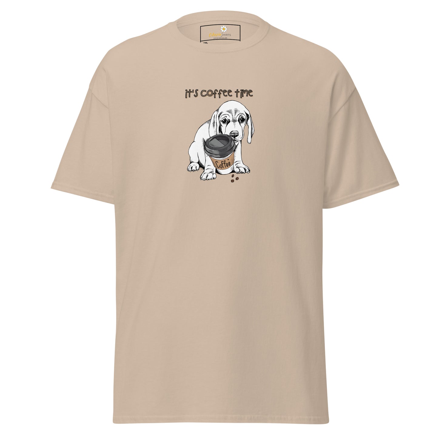 T-shirt classique unisexe - ANIMAUX CHIOT COFFEE TIME - GRAND
