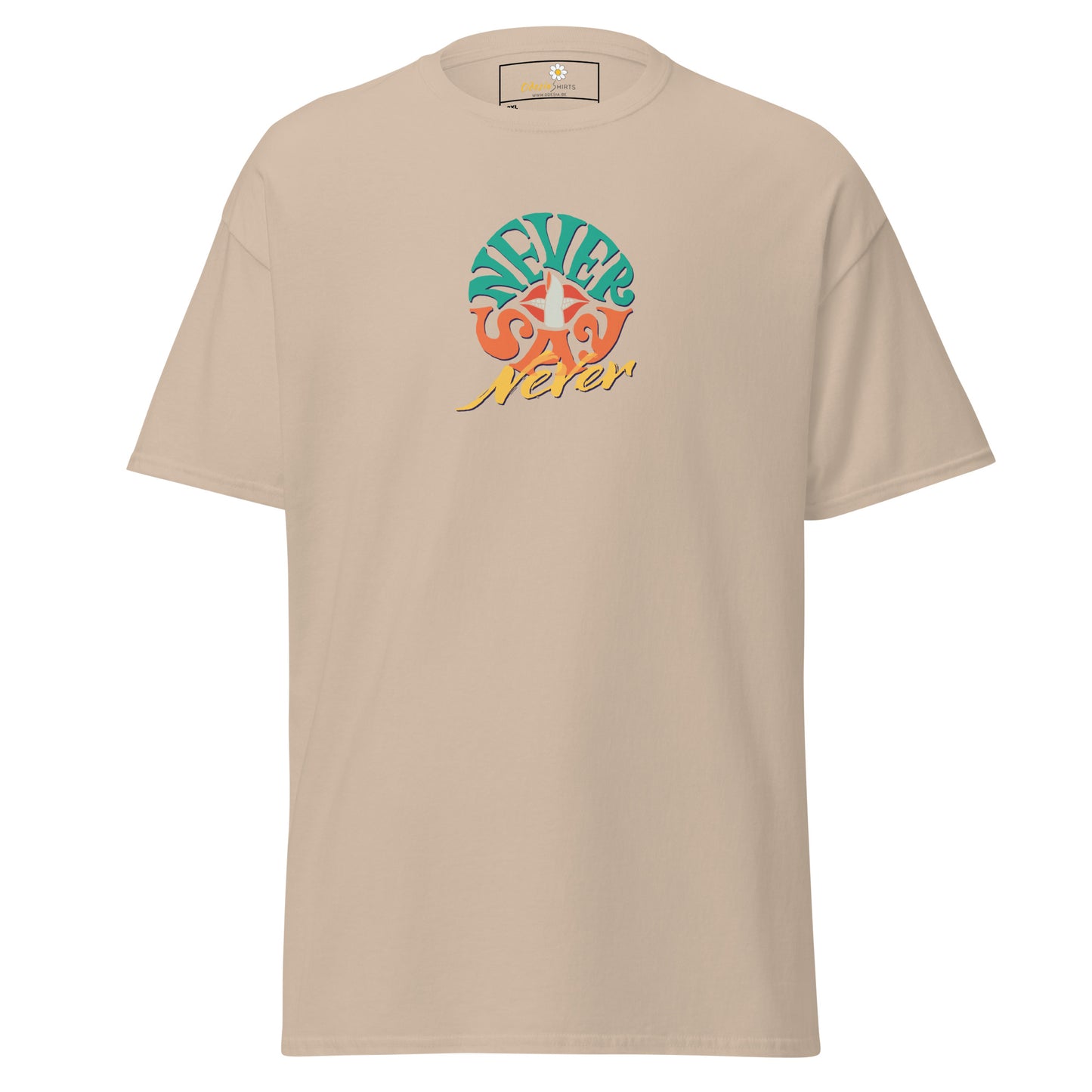 T-shirt classique pour homme - Texte Never Say Never - Grand