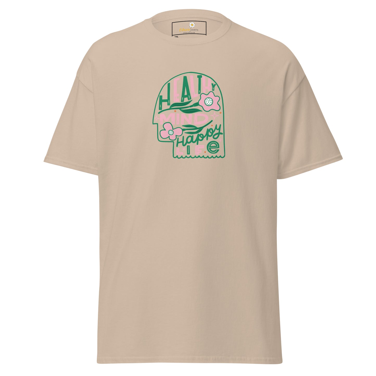 Heren klassiek t-shirt - TEKST GEZONDE GEEST LEVEN - GROOT