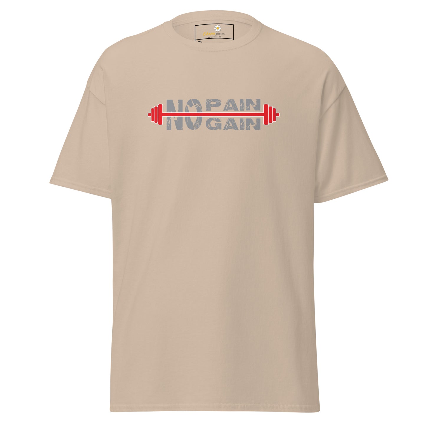 T-shirt classique pour homme - TEXT NO PAIN NO GAIN - GRAND