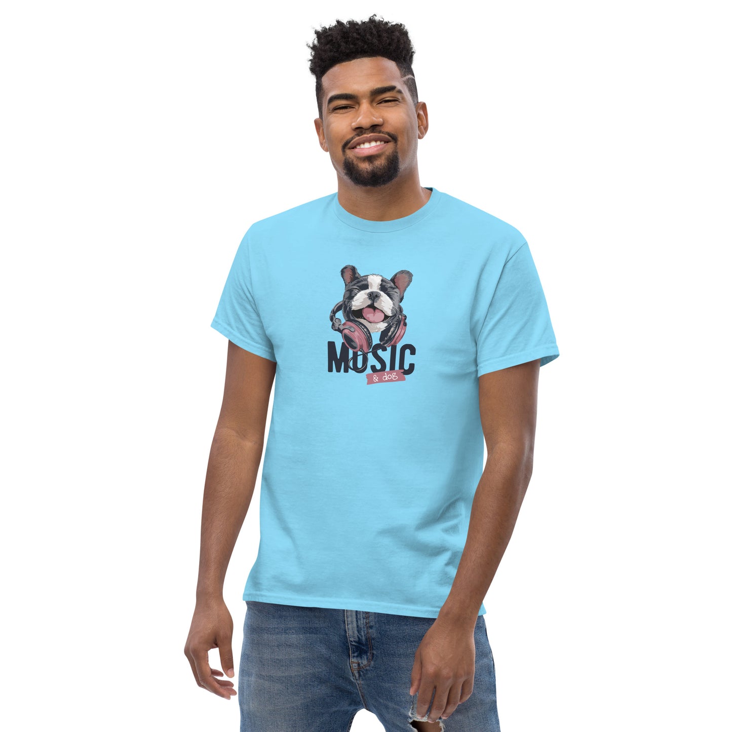 T-shirt classique unisexe - ANIMAUX CHIEN MUSIQUE - GRAND
