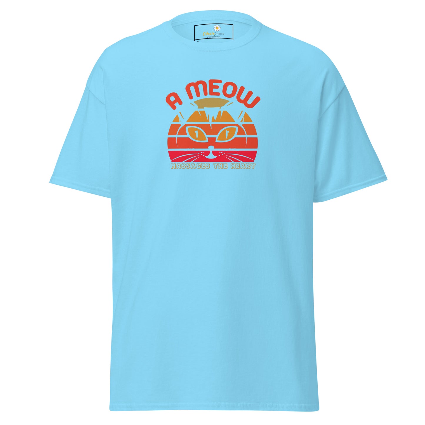 T-shirt classique unisexe - ANIMAUX UN CHAT MASSAGE LE CŒUR - RÉGULIER