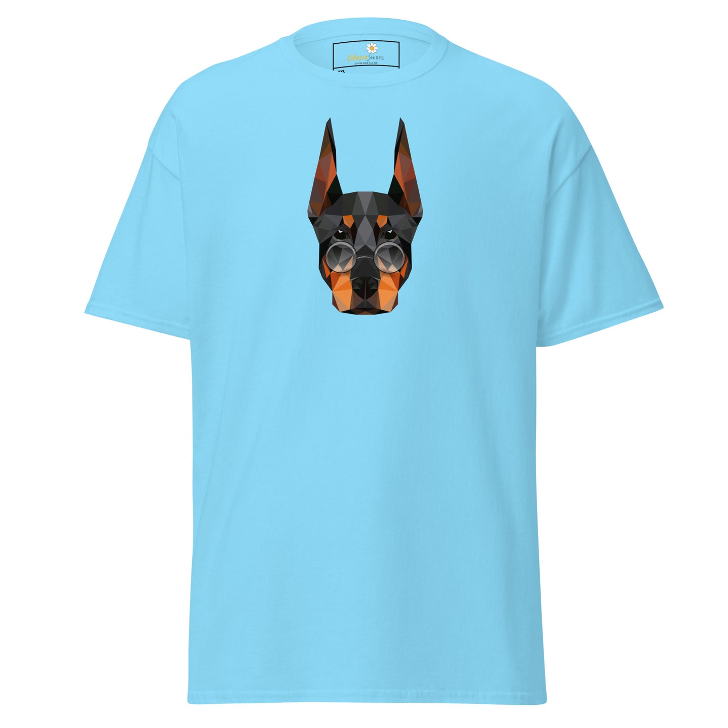 T-shirt classique unisexe - ANIMAUX TÊTE DE CHIEN LUNETTES - GRAND
