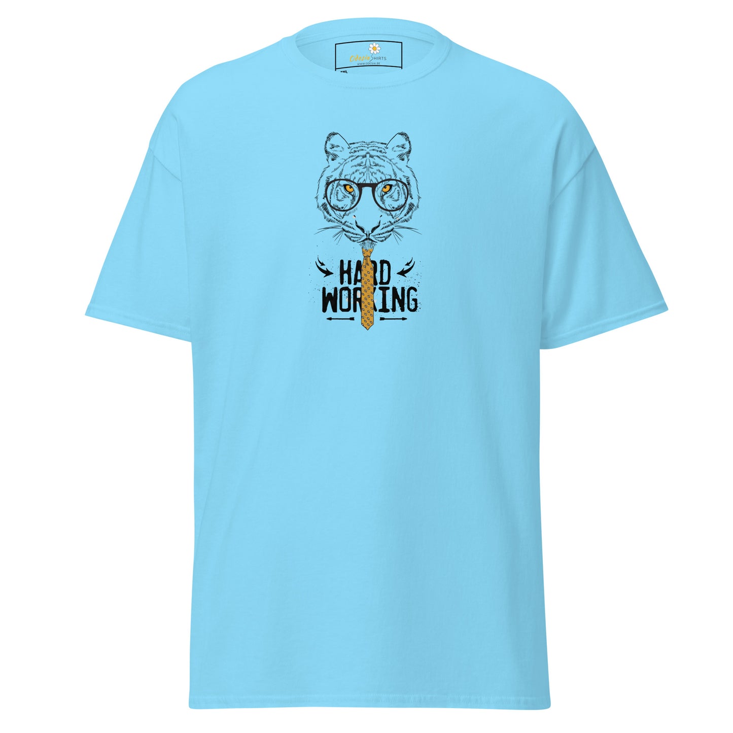 Heren klassiek t-shirt - WILDLIFE TIGER HARD WORKING - GROOT