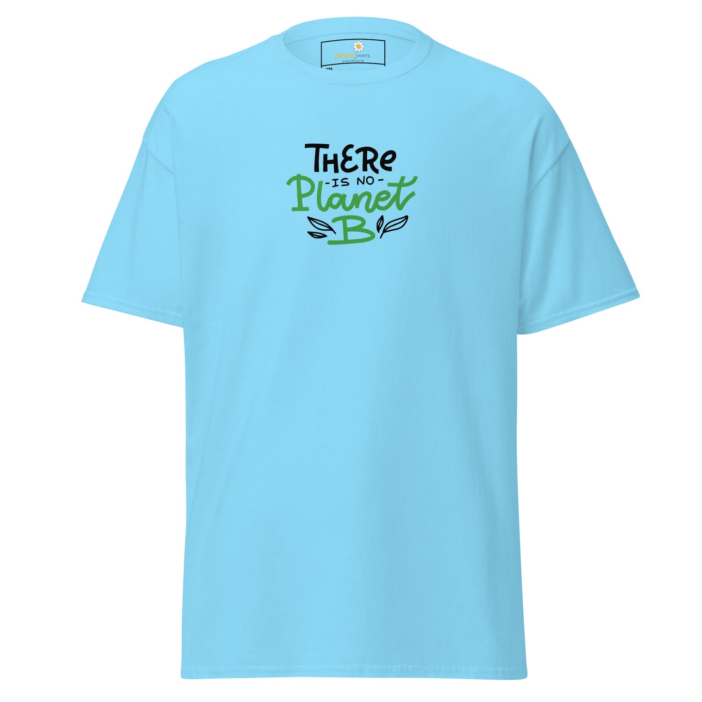 Heren klassiek t-shirt - VEGECOLO ER IS GEEN PLANEET B - GROOT
