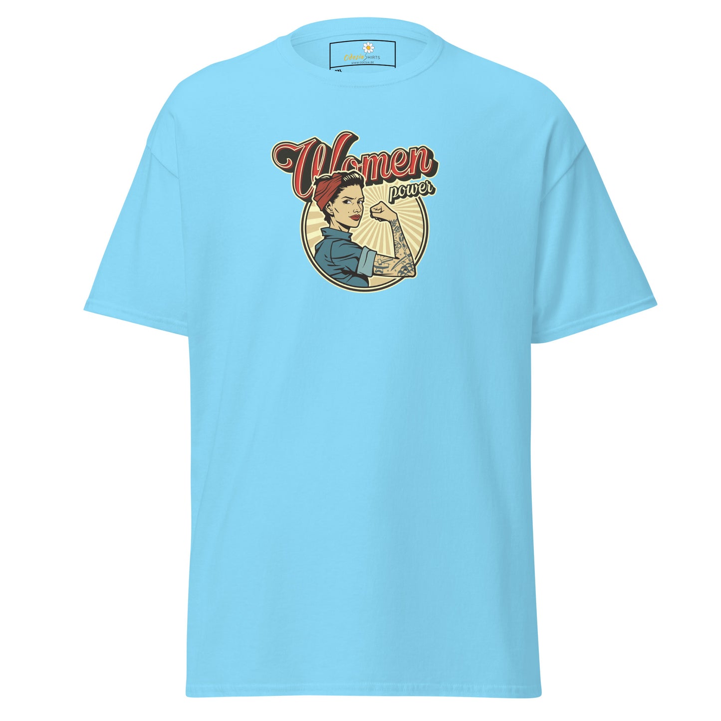 Klassiek heren t-shirt - VINTAGE WOMAN POWER - GROOT