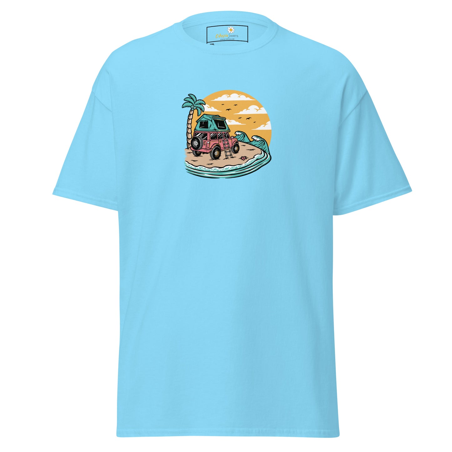 Heren klassiek t-shirt - SUMMER CAR TREE VIEW - GROOT