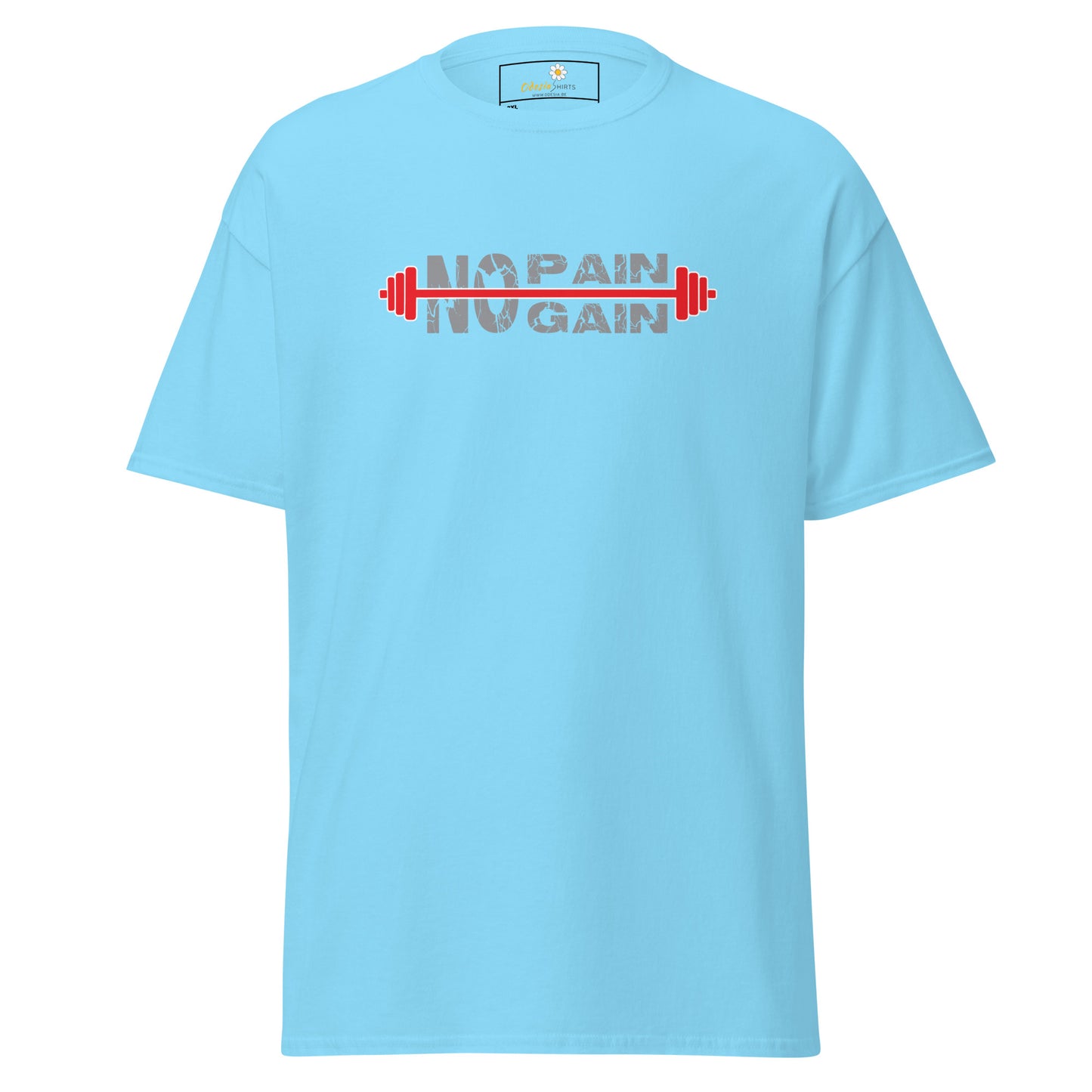 T-shirt classique pour homme - TEXT NO PAIN NO GAIN - GRAND
