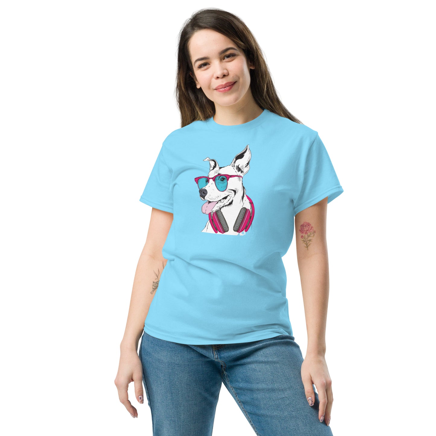 T-shirt classique unisexe - ANIMAUX MUSIQUE FUN CHIEN - GRAND